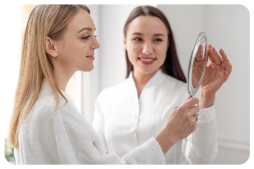 girl undergoing cosmetic procedure